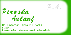 piroska anlauf business card